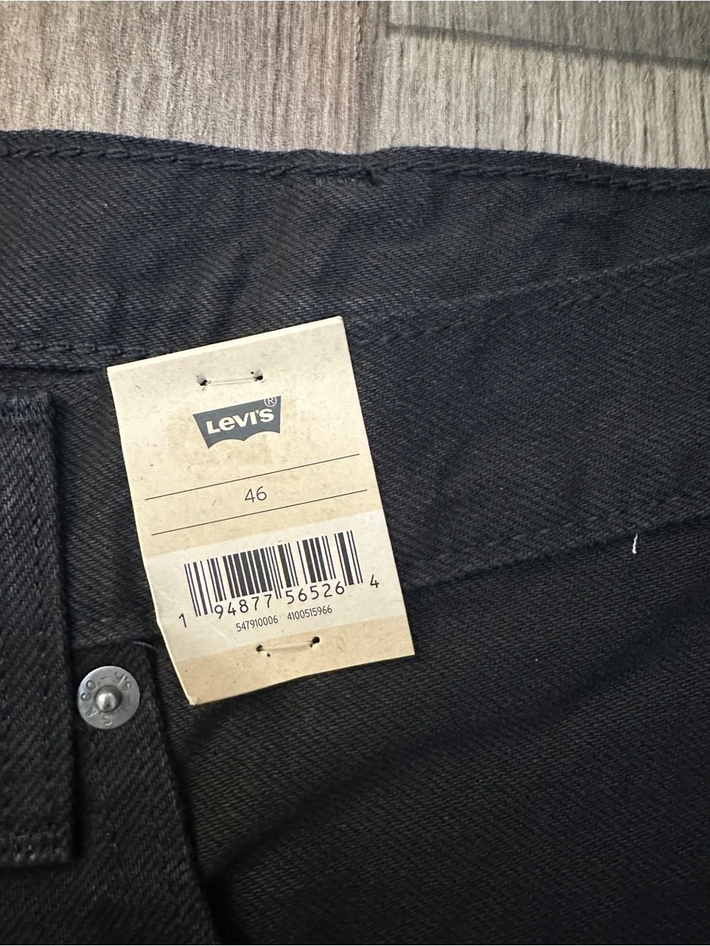 Levis 469 Loose 100% Cotton Denim Shorts Men’s Size 46 Black - Picture 2 of 10